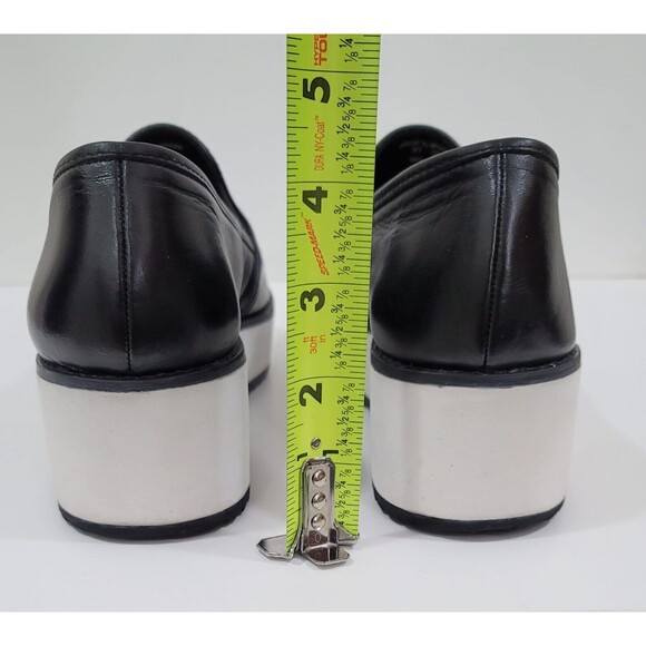 Schutz Platform Black Leather Slip On Studded Women Shoes EU-39 US-8.5 - Picture 8 of 10